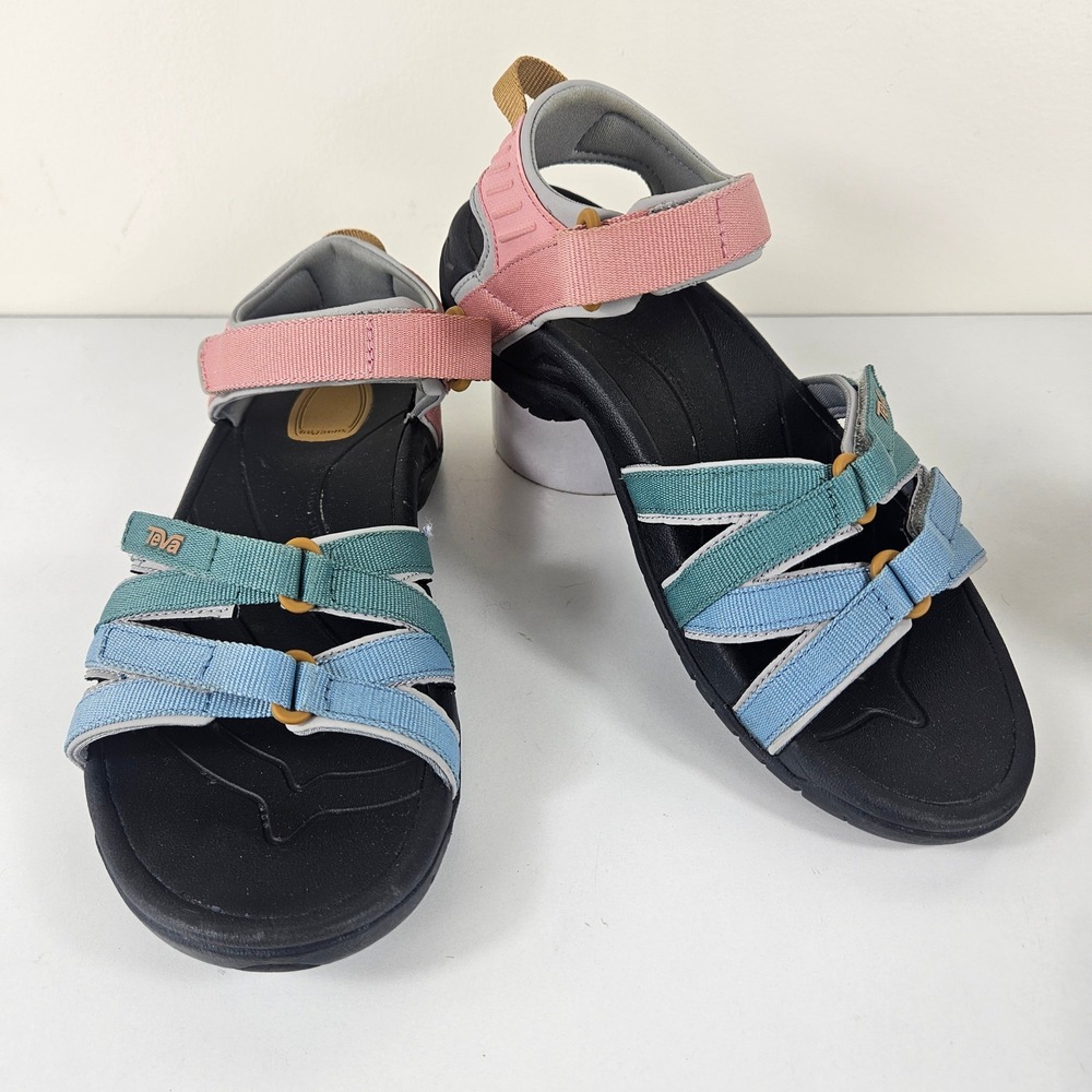 Teva Tirra Sport Sandals Womens 7 Light Earth Multi Pink Blue Green Hiking